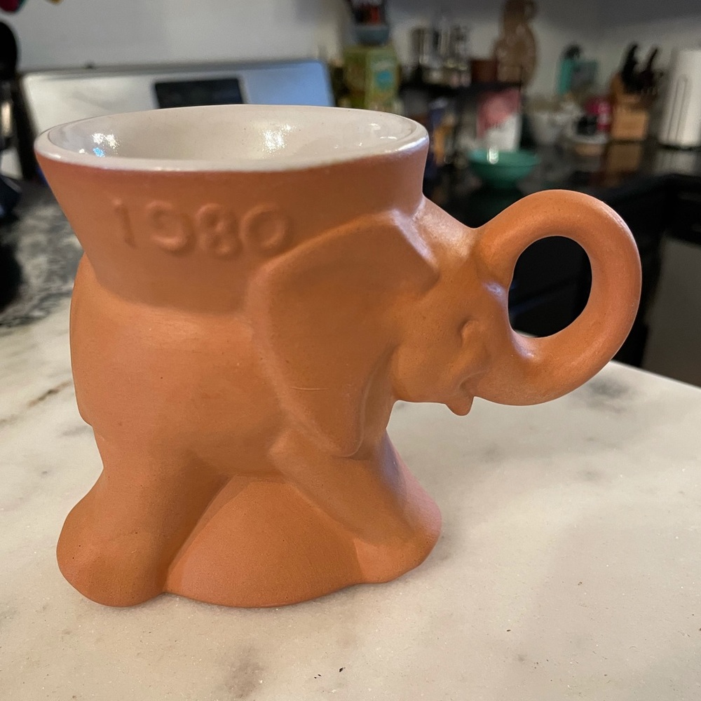 Frankoma Orange Elephant GOP mug